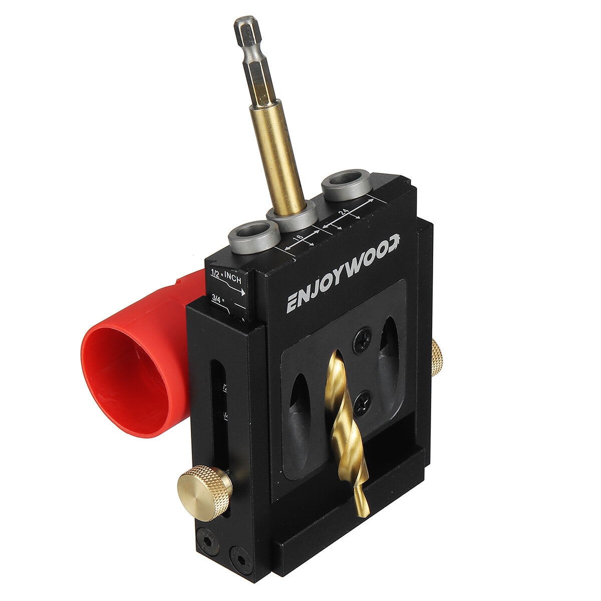 Pocket Hole Jig Kit - Aluminum Alloy, Adjustable Drilling Guide, 3-Hole Design, Includes Drill Bit & Screws