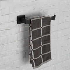 Matte Black Stainless Steel Wall Towel Hook Bathroom Hanger Holder Wall Robe Rails Rack Bar