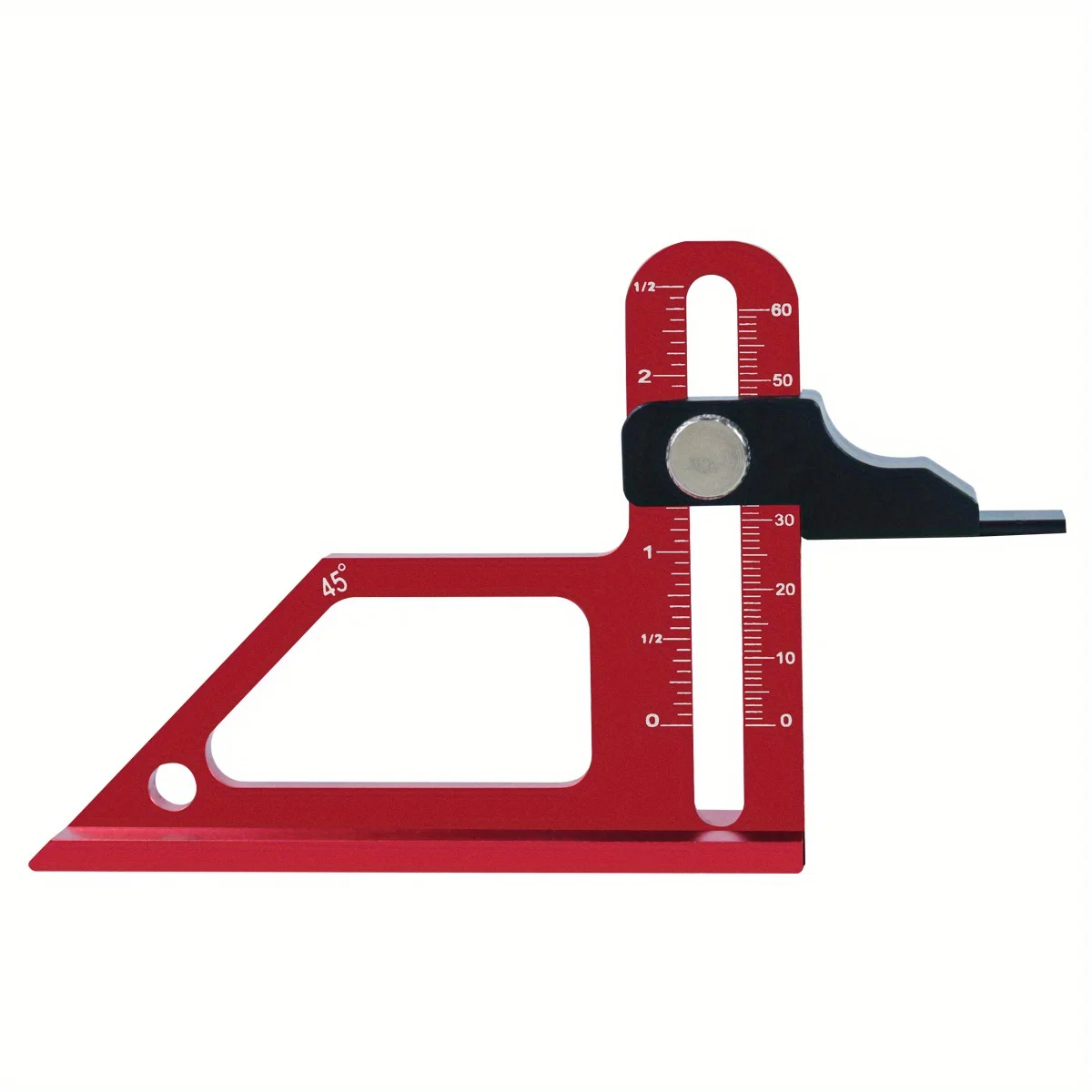 Adjustable Table Saw Depth Gauge, 0-60mm Range, Dual-Mode Scale, High Precision, Aluminum Alloy, 45-Degree Measurement