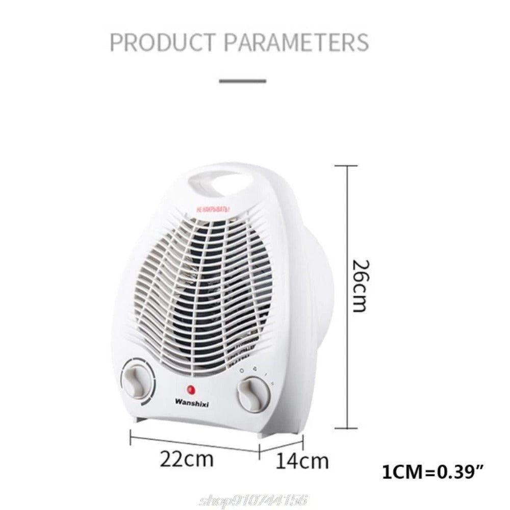 Indoor Electric Space Heater Fan - 1000W/2000W Adjustable Thermostat Ceramic Heater