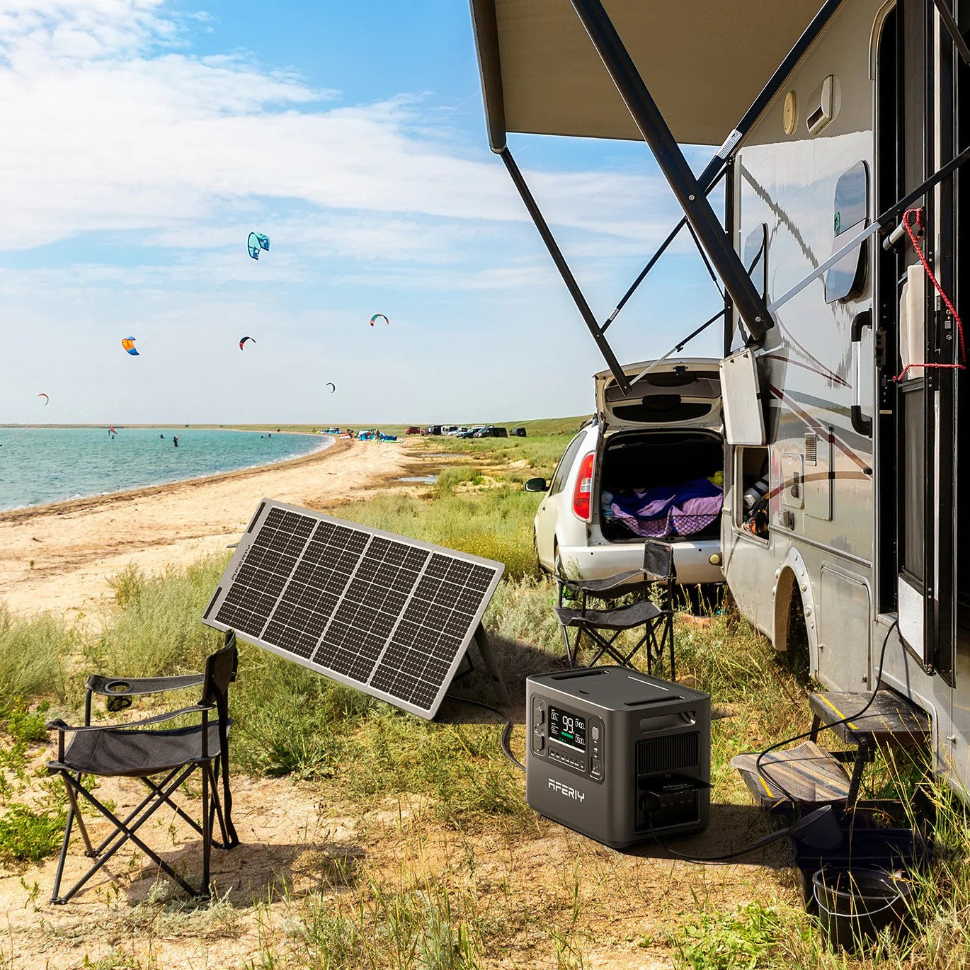 2400W 2048Wh LiFePO4 Portable Power Station, UK Plug, App Control, UPS & 13 Outputs for Camping, RV & Home Backup