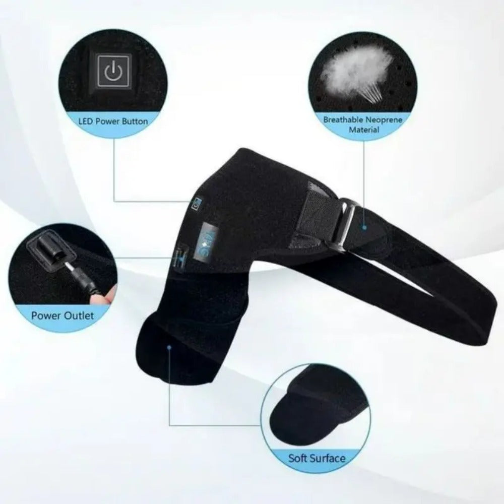 Heated Shoulder Protection - USB Powered, Adjustable Temperature, Black, for Left & Right Shoulders