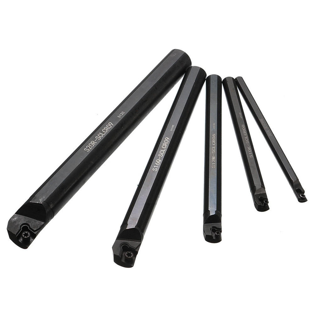 15pcs 7/10/12/16/20mm SCLCR09 Lathe Turning Tool Holder with CCMT060204 Inserts and Wrench
