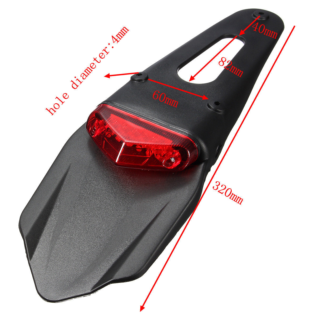 Motorcycle Fenders 12 LED Lamp Stop Break Rear Tail Red Light Universal