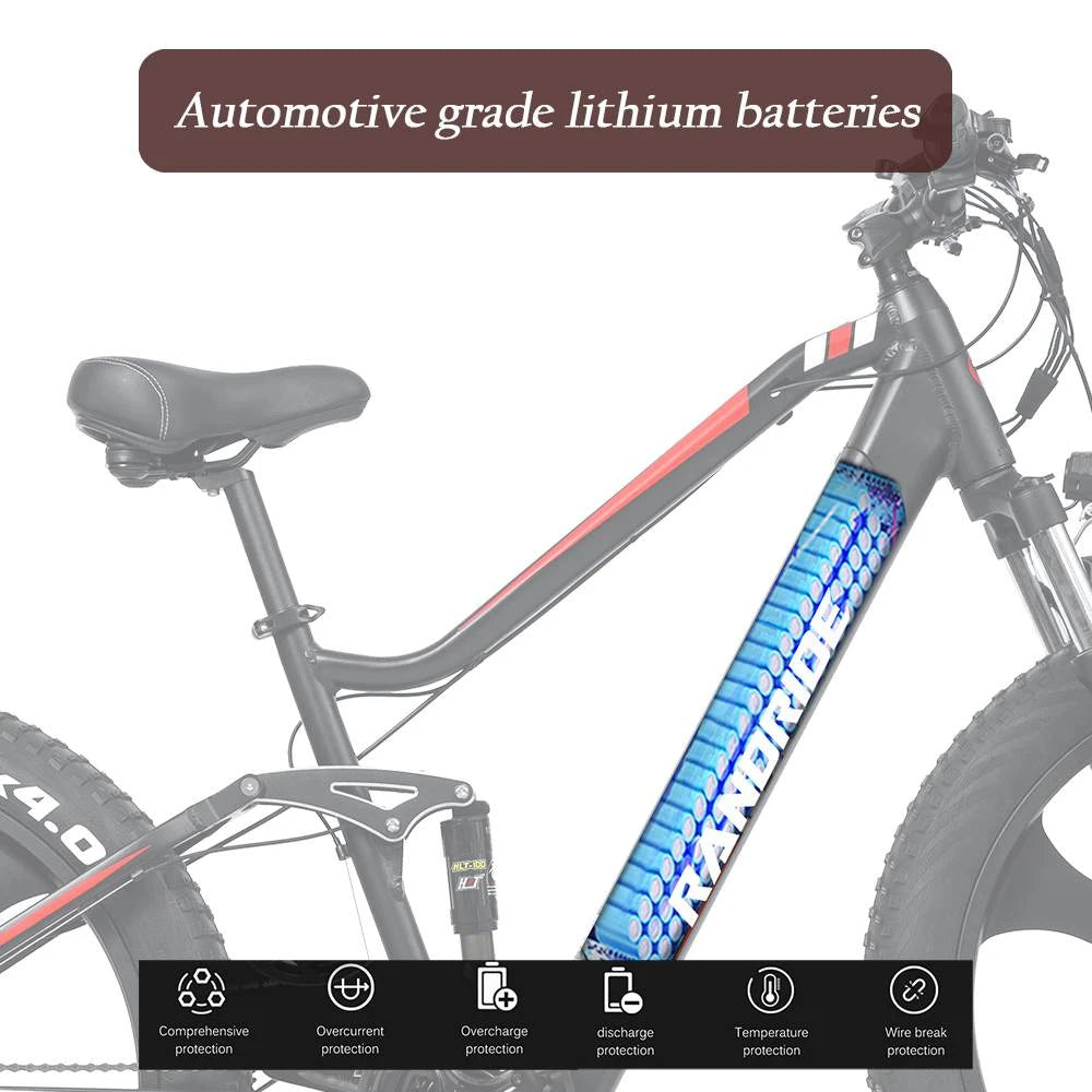 Electric Bike 48V 13.6AH 1000W Electric Bicycle 26 Inch 70-90KM Mileage Range Max Load 150KG
