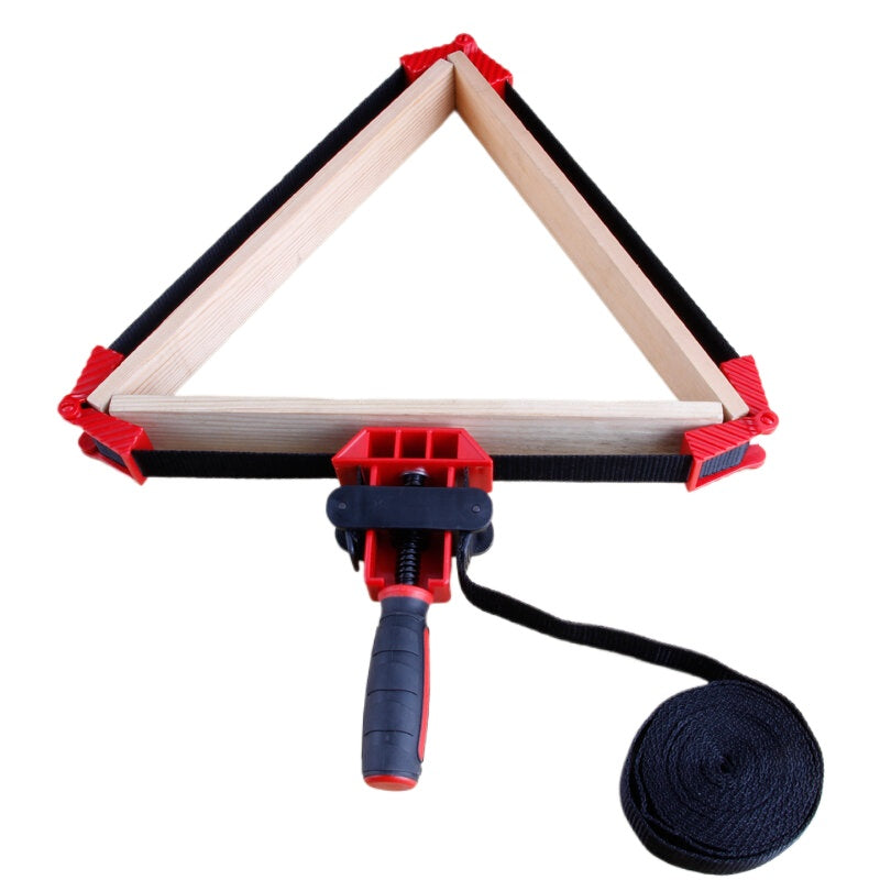 Red Strap Clamp for Woodworking - Multifunctional, Durable ABS, Includes 4 Foldable Clamping Blocks, Ideal for DIY Projects