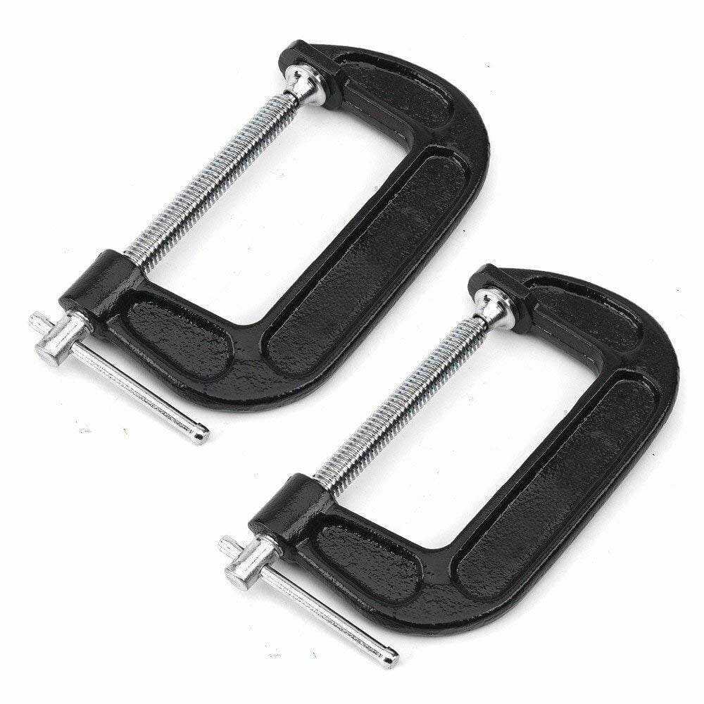 Heavy Duty C-Clamp Set, Adjustable 2-6 Inch Malleable Iron Steel Clamps for Woodworking, Welding, and Metalwork