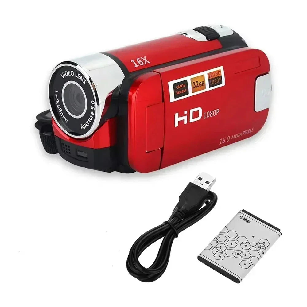 1080P Full HD Digital Camera with 2.7" Touch Screen, 270° Rotation, 16X Zoom & CMOS Sensor for Video Recording & Vlogging