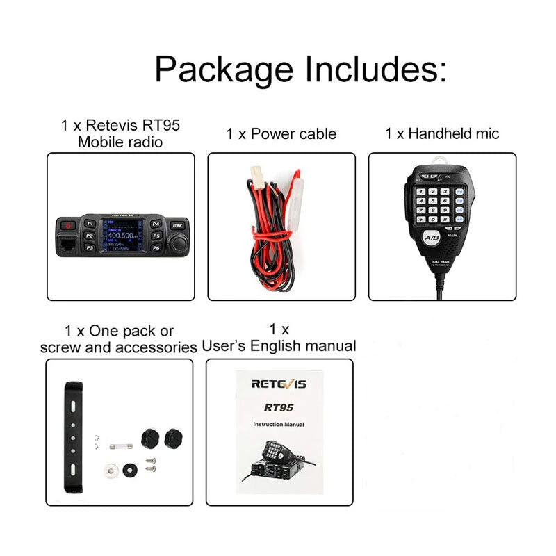 Car Two-Way Radio Station 200CH 25W High Power VHF UHF Mobile Radio Car Radio CHIRP Ham Mobile Radio Transceiver