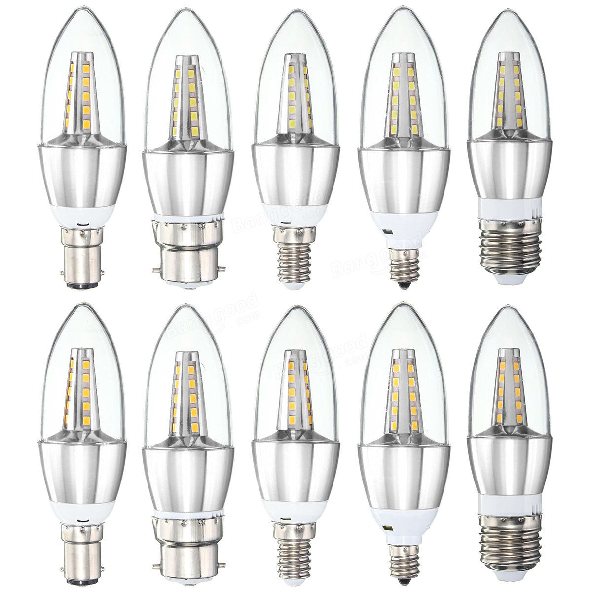 E27 E14 E12 B22 B15 4W 25 SMD 2835 LED Warm White White Candle Light Lamp Bulb AC85-265V