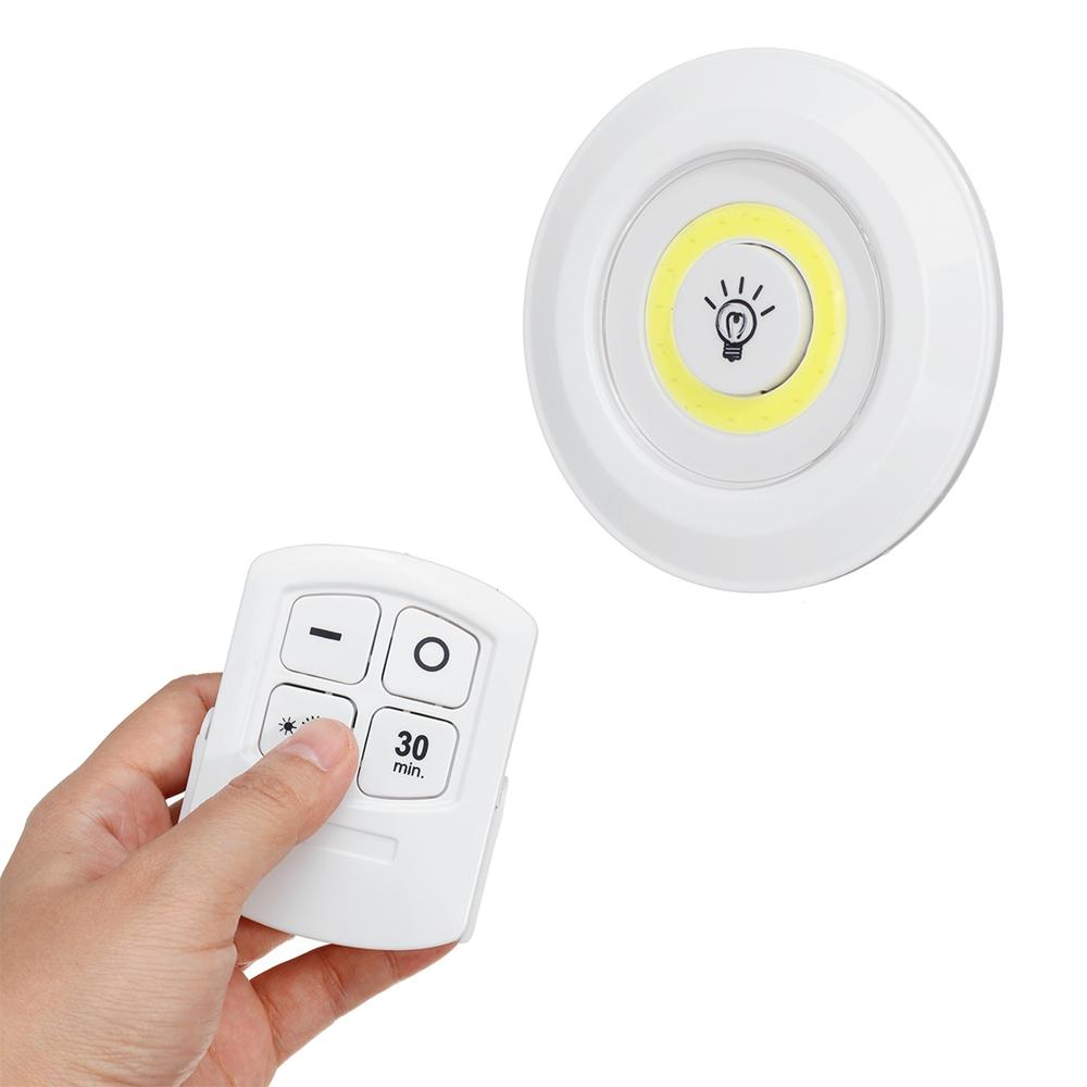 1/3/6pcs LED Wireless Stick On LED Tap Light Bright Remote Battery Cabinet Closet Night Lamp