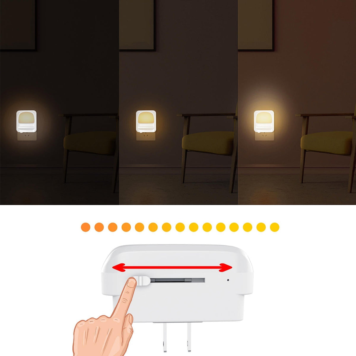 1636 LED Night Light Intelligent Control Plug-In Night Light Home Decor Lamp