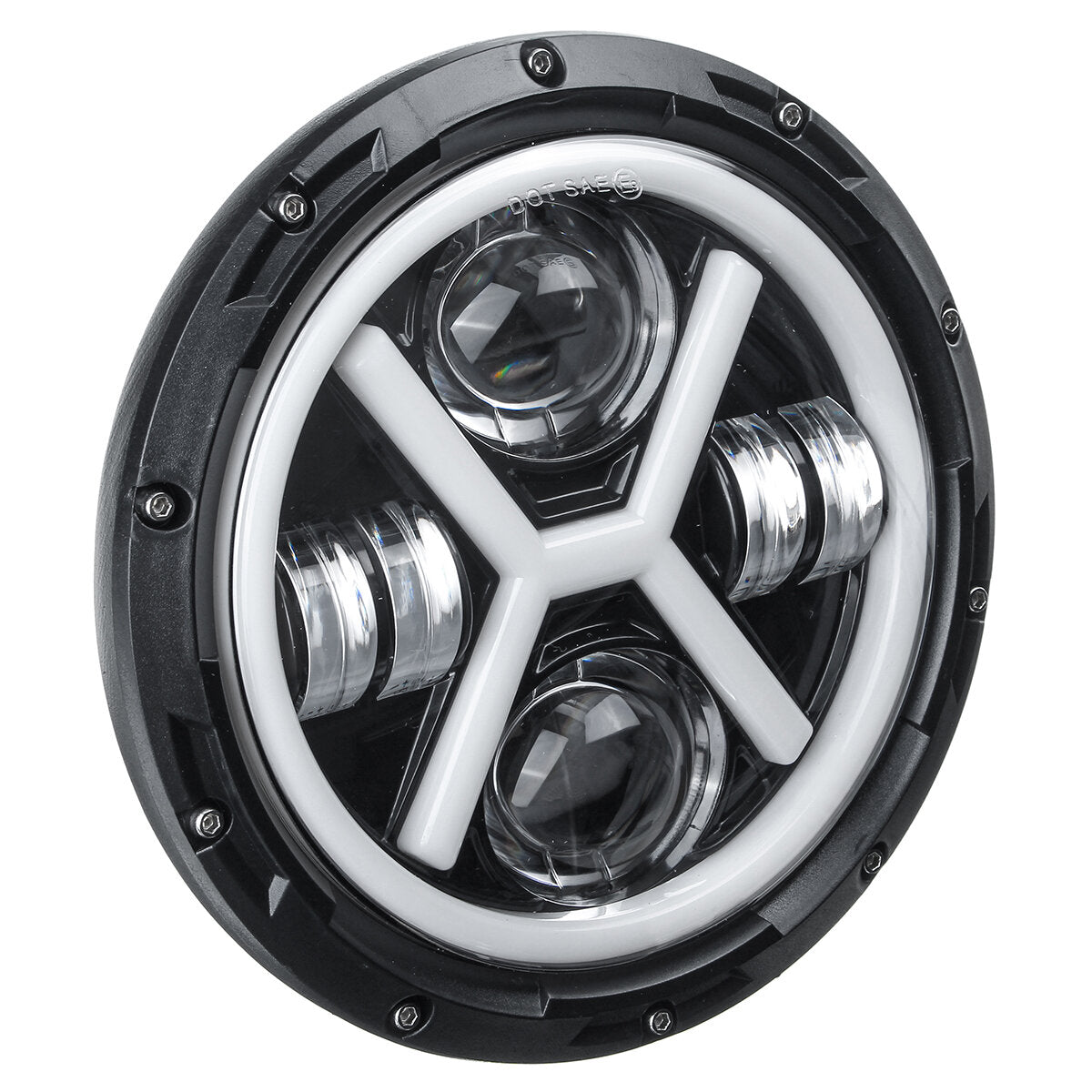7"inch Waterproof Motorcycle Headlight Round LED Projector