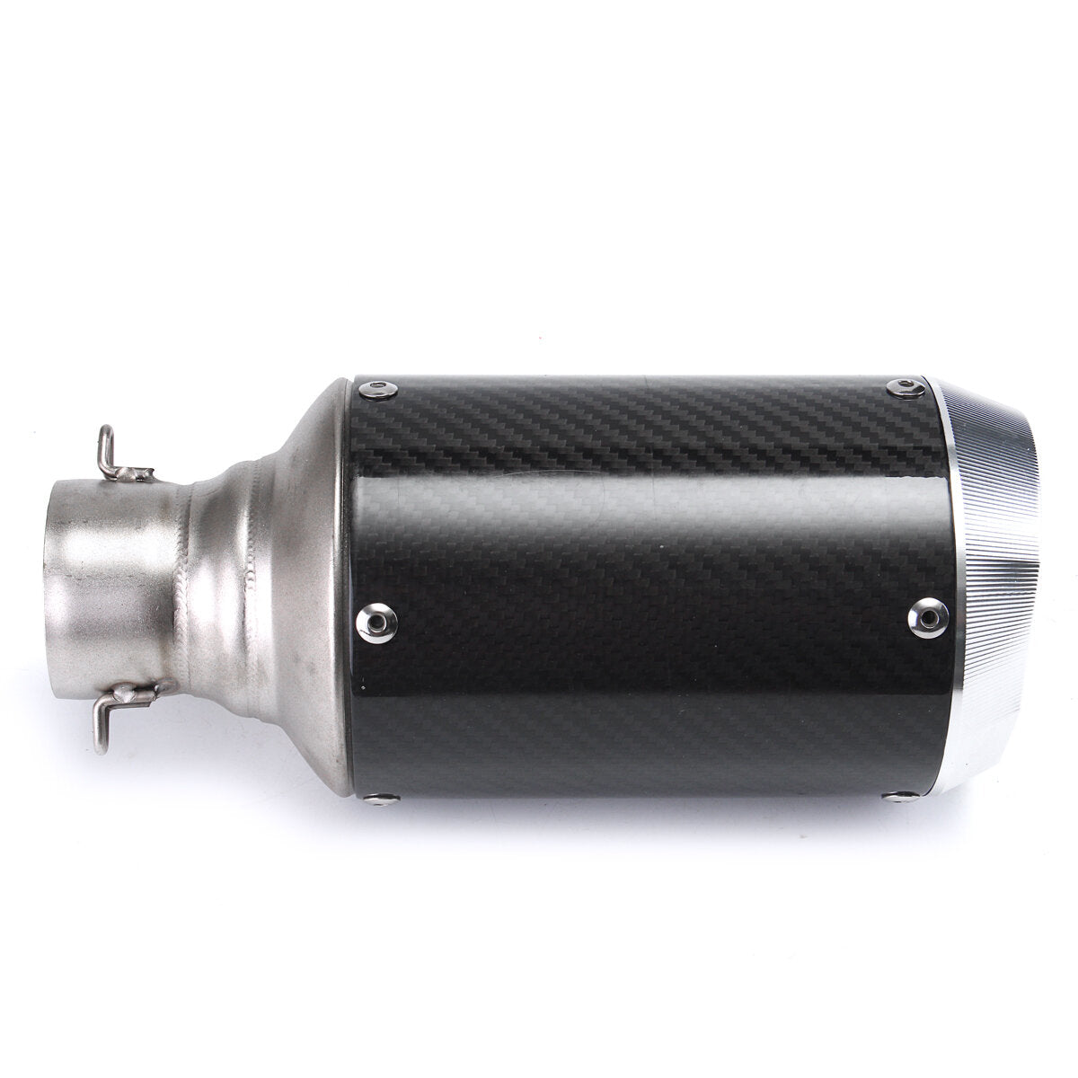 Motorcycle 51mm Slip-On Round Exhaust Muffler Carbon Fiber Universal