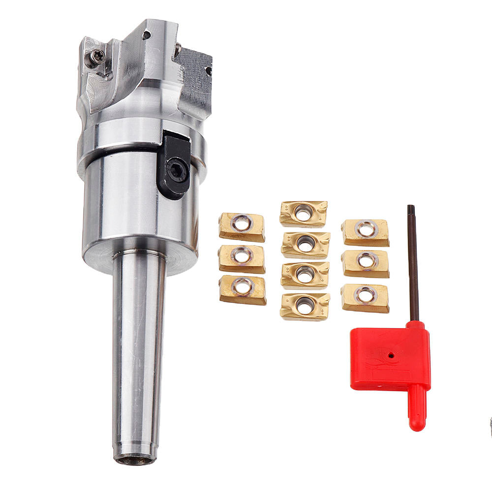 Face Milling Cutter with MT2-FMB22 Shank and 10pcs APMT1604 Carbide Inserts