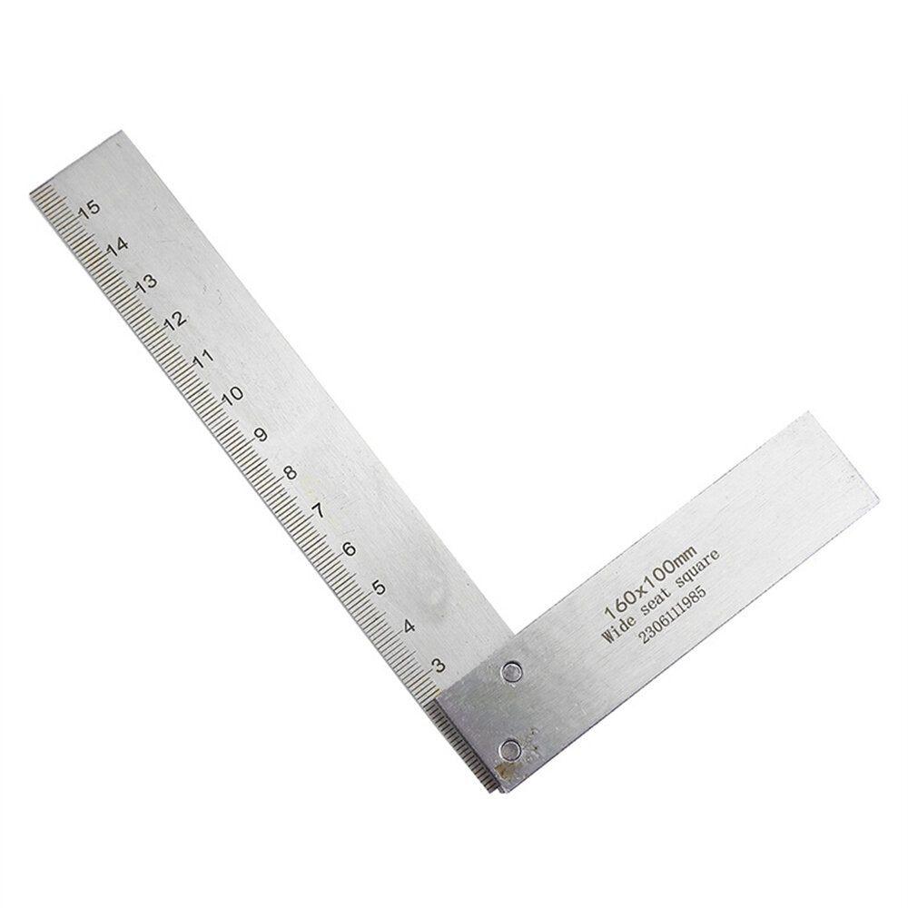 High Precision Stainless Steel Right Angle Ruler with Laser Etched Scale for Woodworking & Carpentry - 90 Degree Angle