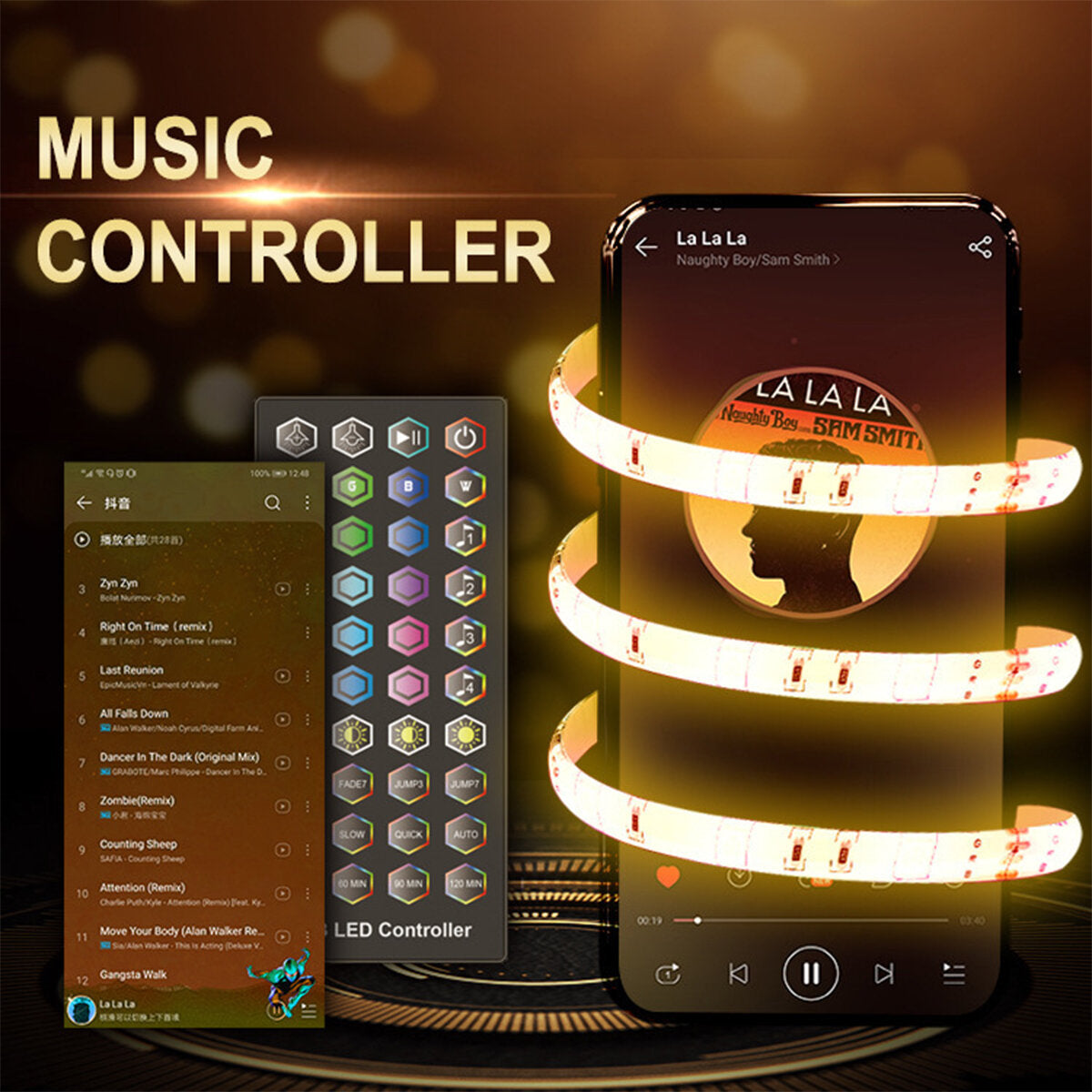 DC12V 5M 10M 5050 RGB LED Strip Light Kit Waterproof Home Decorative Lamp + Power Adapter + Remote Control