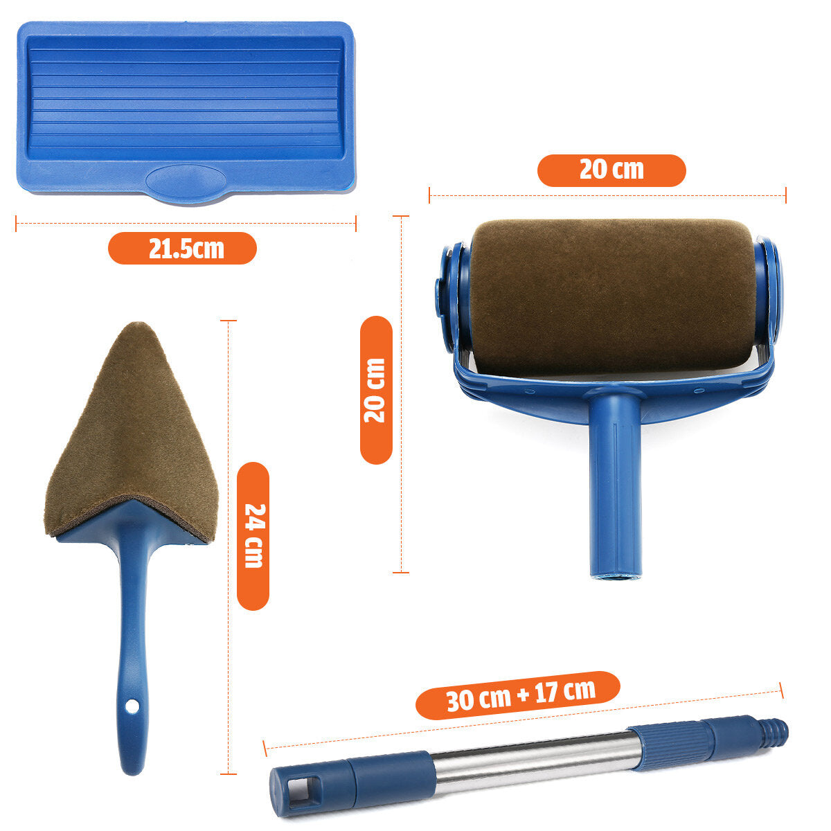 6 Pcs Professional Paint Roller Refillable Paint Roller Painter Set