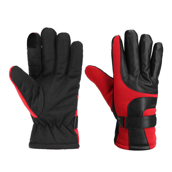 Motorcycle Leather Gloves Touch Screen Winter Warm Waterproof