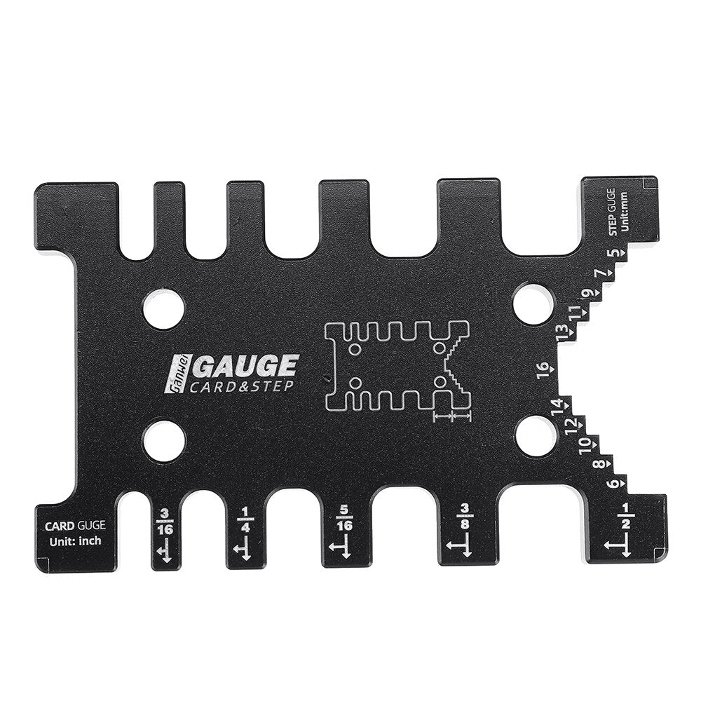 Aluminum Alloy Router Template Jig & Depth Gauge, Black, Inch & mm Sizes, Precision Woodworking Tool