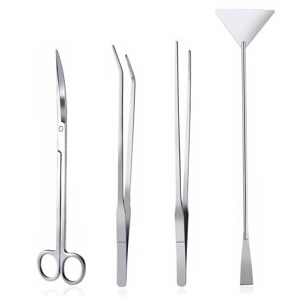 3/4/5Pcs Aquarium Fish Tank Tools Scissors Tweezers Aquatic Stainless Trim Tool
