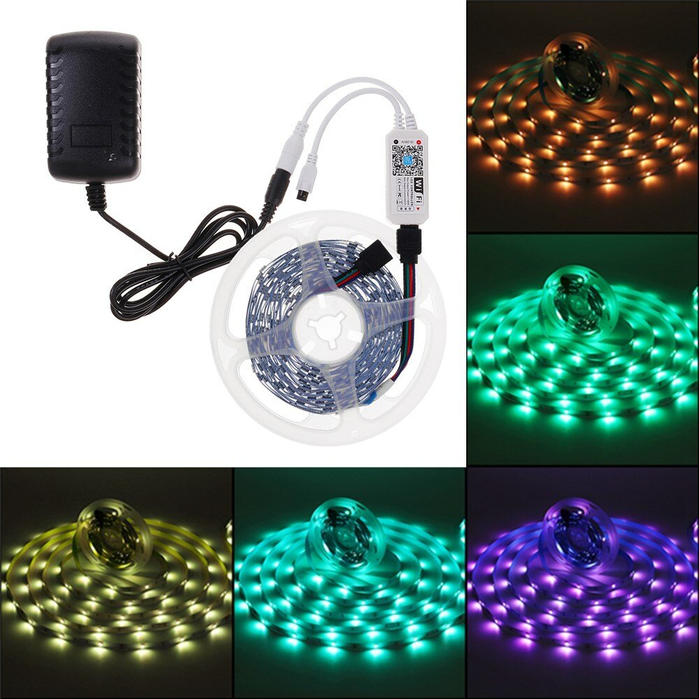 LED Strip Light Kit + 24 Key Remote Control Work with Alexa Google Home Christmas Decorations