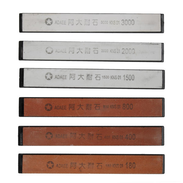 6Pcs 180# 400# 800# 1500# 2000# 3000# Oil Stone Edge Sharpener Stone