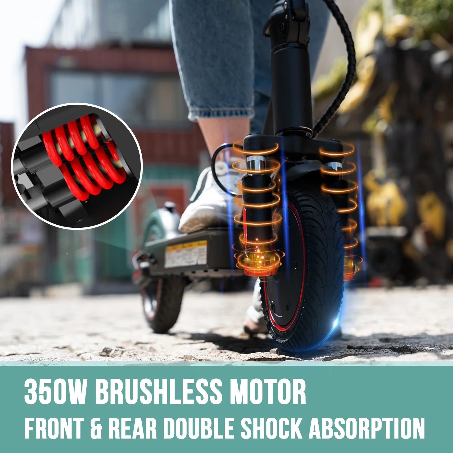 Electric Scooter 36V 7.8AH Battery 350W Motors 8.5inch Solid Tires 30KM Max Mileage 120KG Max Load Folding E-Scooter