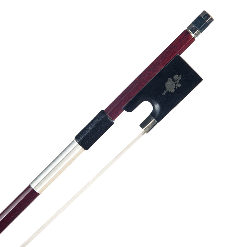 4/4 Violin Bow Brazilwood Bow Octagonal Stick Sheepskin Grip White Horsehair Ebony Frog