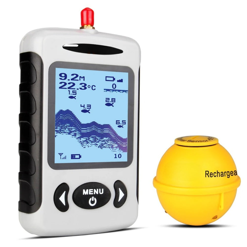 Portable Professional Sounder Wireless Sonar Fish Finder Fishing Probe Detector Fishfinder with Dot Matrix
