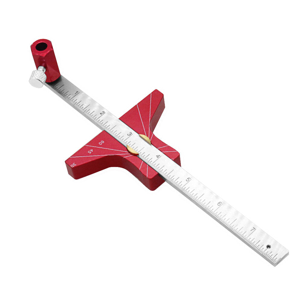 Multi-Angle Woodworking Scriber with Depth Gauge - Durable Aluminum Tool for Precision Drawing and Measuring