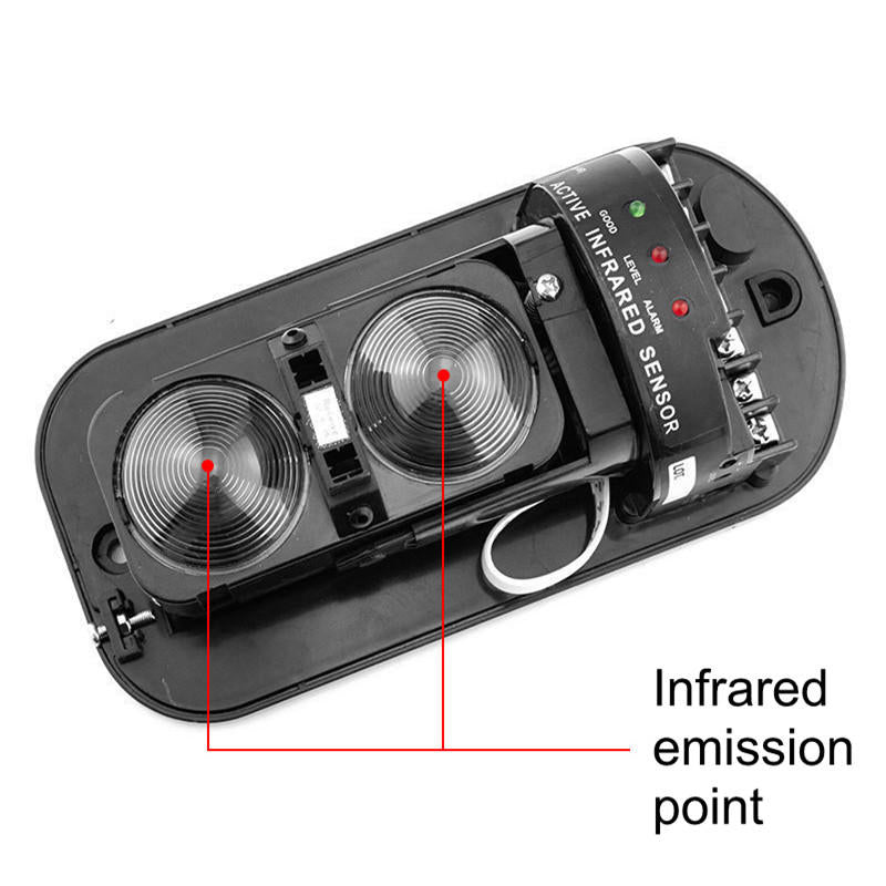 Wired Active Infrared Alarm Intrusion Dual Beam Sensor 100M Outdoor Perimeter Barrier Fence