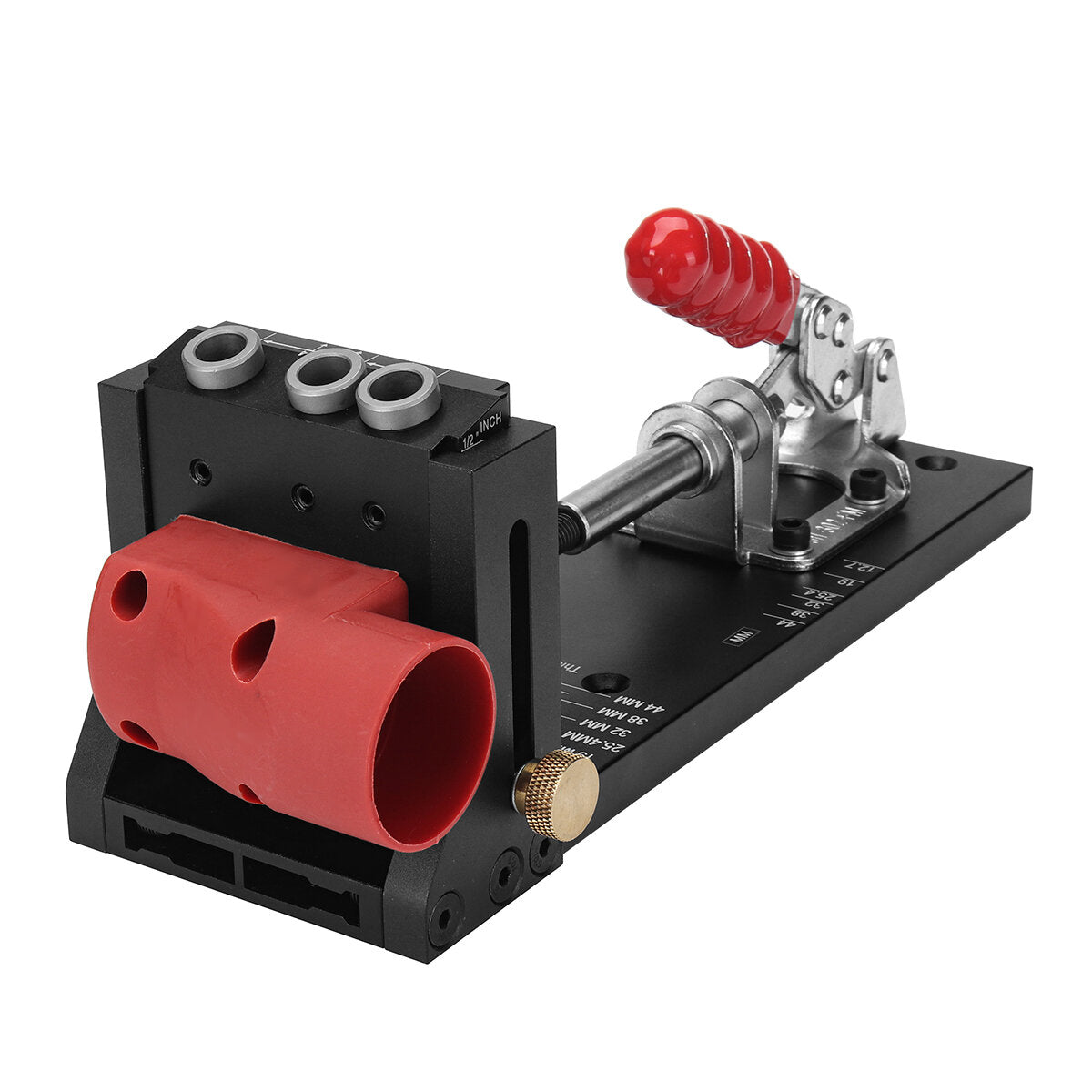 Adjustable Pocket Hole Jig - Aluminum Alloy Woodworking Locator for DIY Carpentry Projects, 3-Hole Design