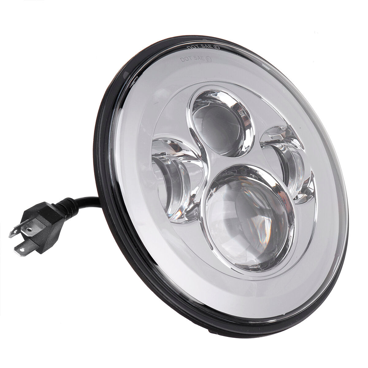7 inch LED Projector Headlight with 4.5 inch Auxiliary Passing Lights For Harley Touring Chrome