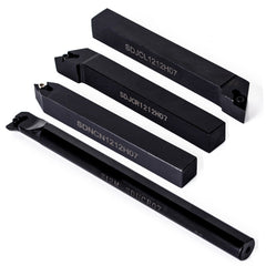 10pcs DCMT070204 Carbide Inserts with 4pcs 12mm Lathe Boring Bar Turning Tool Holder