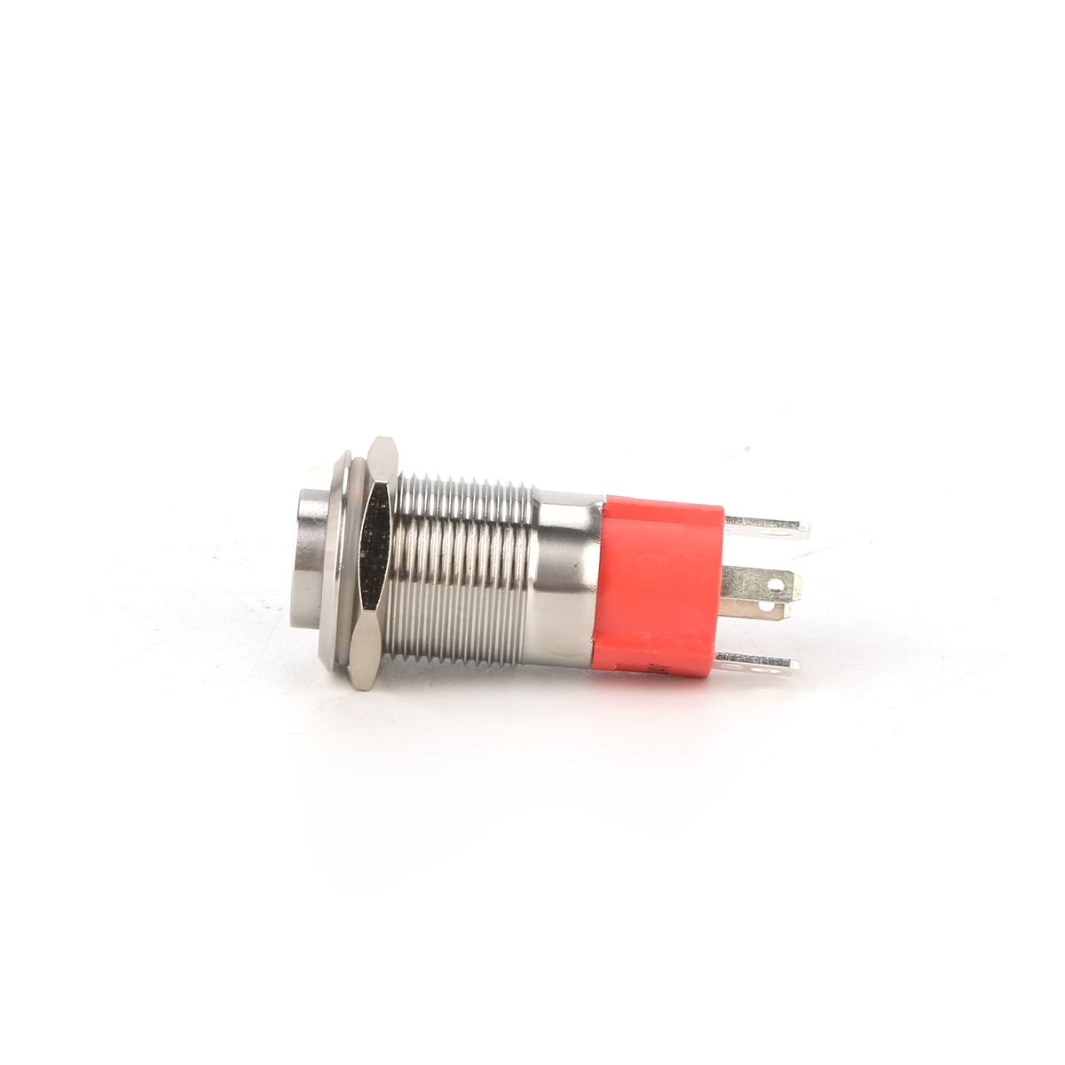 16MM 10A 250V 12V 4Pin LED Light Button Switch Momentary Reset Metal Push Button Switch