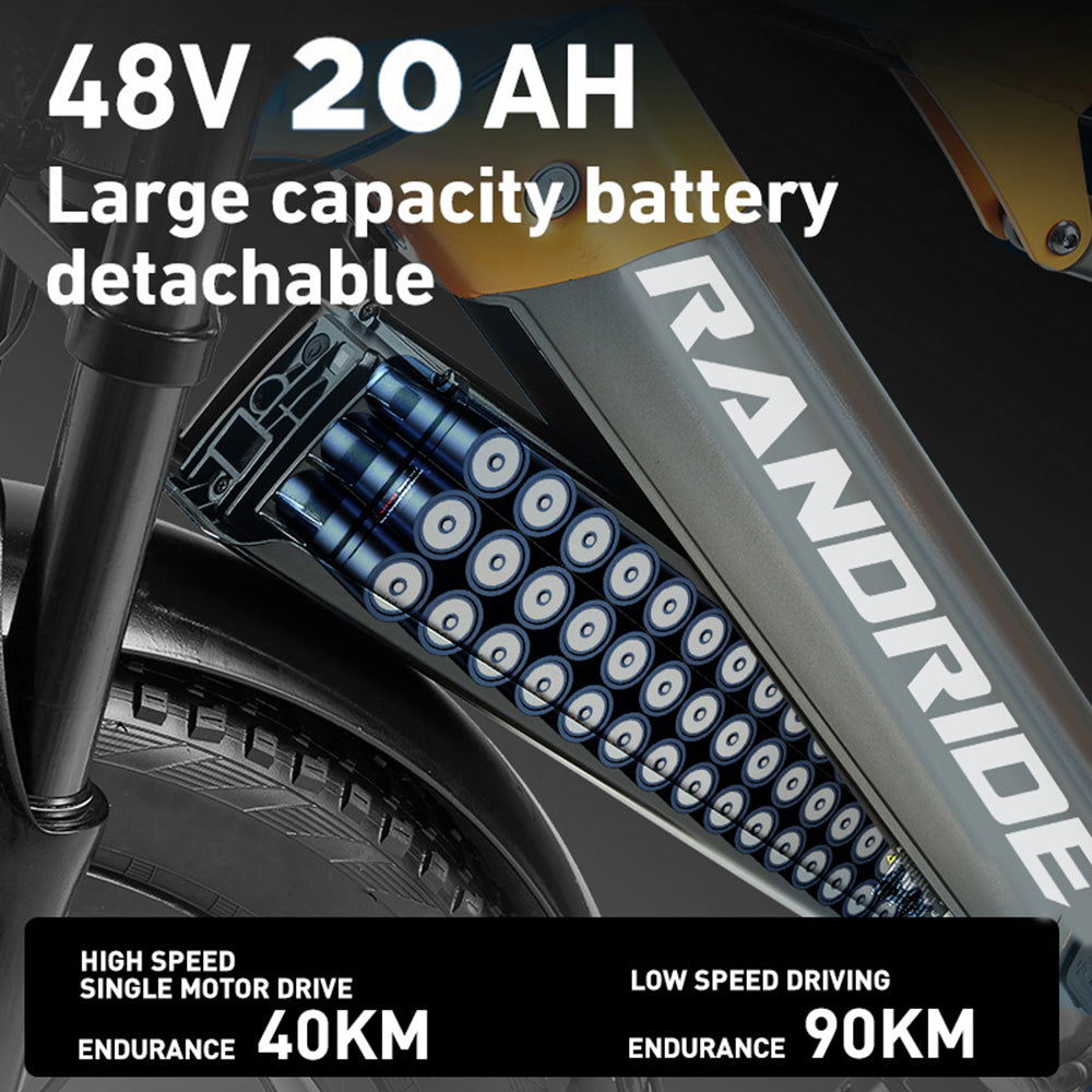 48V 20Ah 2*1000W Recommended Top Speed 25KM/H 26*4.0 Inch Electric Bike 40-90KM Max Range Max Load 200KG