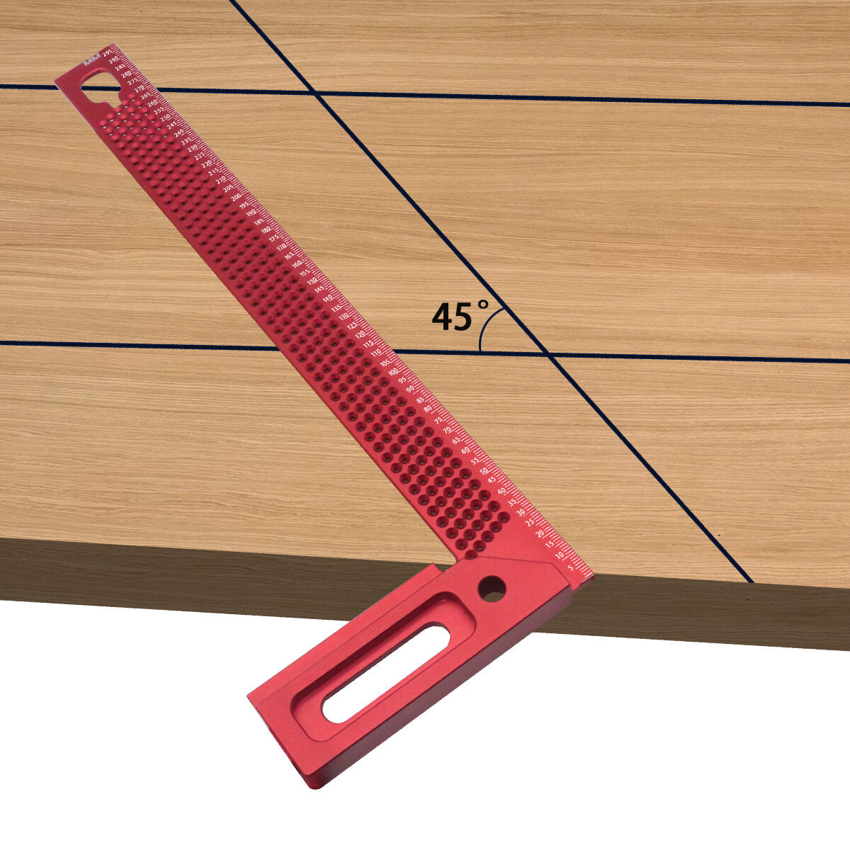 Precision Woodworking Square - Multi-functional Aluminum Tool for Accurate Framing, Marking & Scribing (300mm)