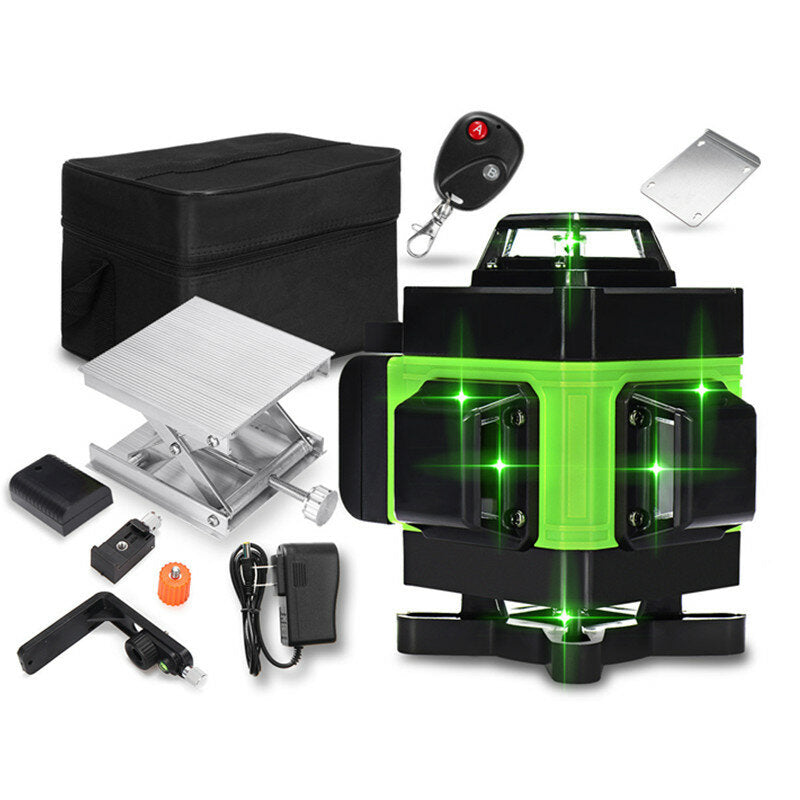 LED Display 3D 360 16 Line Green Light Laser Level Cross Self Leveling Measure Tool