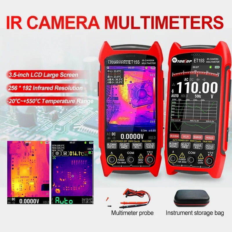 GreenZech Fusion-15 Pro | 256x192 HD Thermal Imaging Multimeter | Professional 2-in-1 Diagnostic Workstation