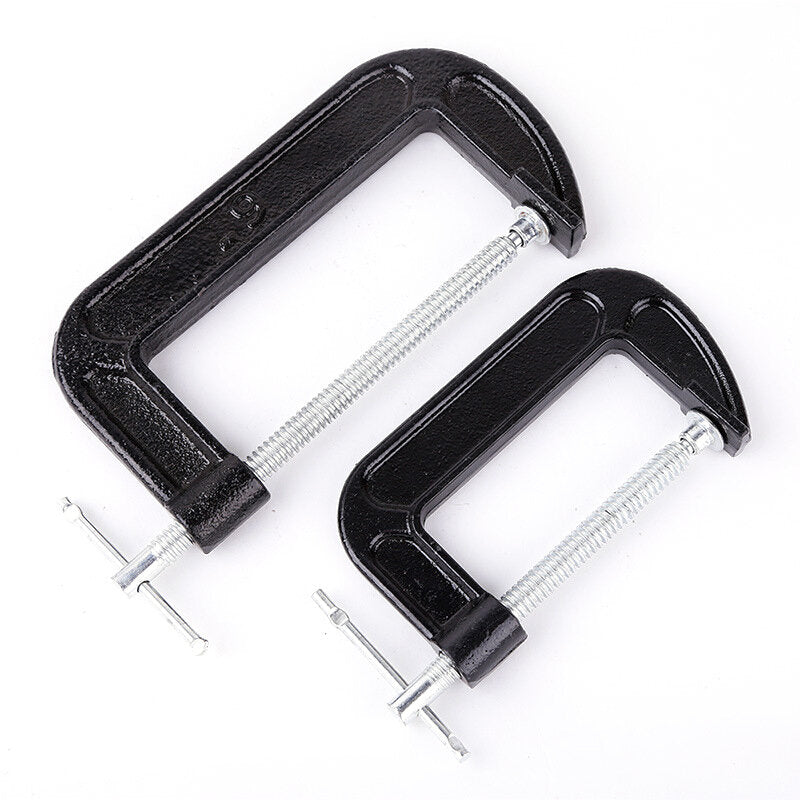 Heavy Duty C-Clamp Set, Adjustable 2-6 Inch Malleable Iron Steel Clamps for Woodworking, Welding, and Metalwork