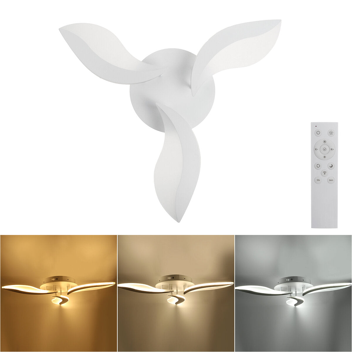 330LED Modern Leaves Chandeliers Acrylic Ceiling Lights Fixtures Living Bedroom