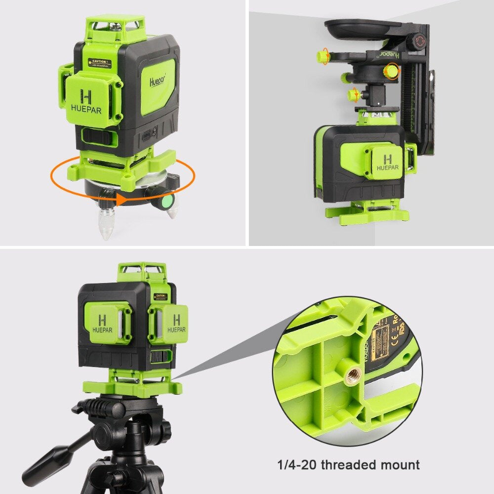 16 lines 4D Cross Line Laser Level Green Beam Line with Remote Control for Tiles Floor Multifunction