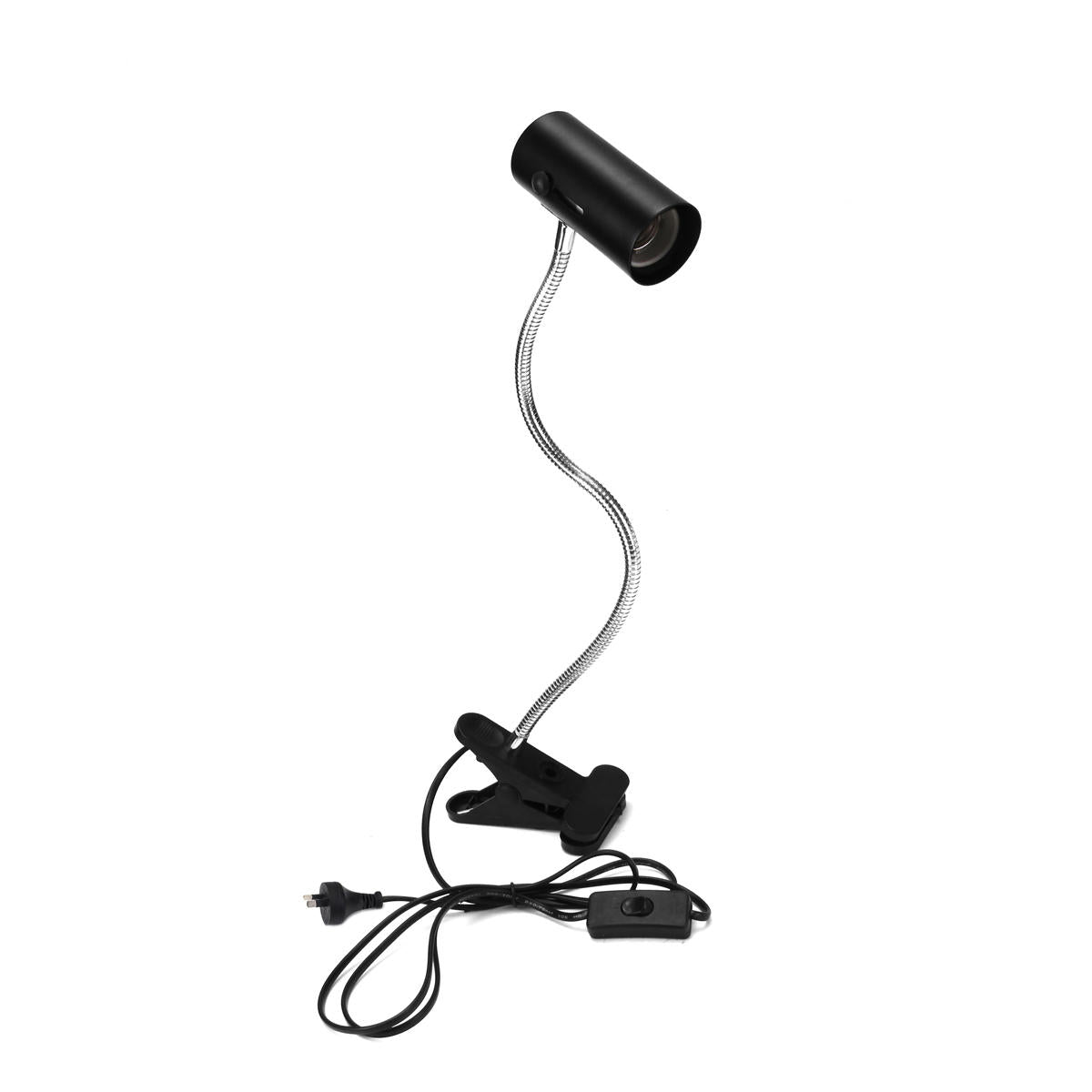 E27 30CM Flexible Reptile LED Light Lamp Holder Bulb Adapter Socket with Clip On Switch AC110-220V
