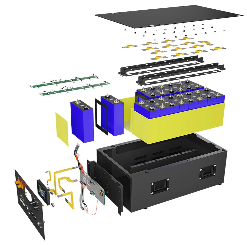 48V 320AH Energy Storage Box DIY Kit APP Bluetooth Remote Operation LED Bluetooth Status Indicator Charge Overcurrent Protection