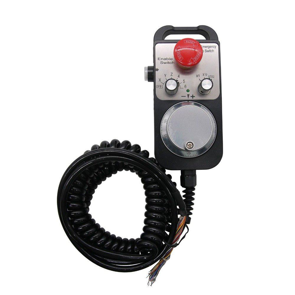 6 Axis CNC MPG Pendant Handwheel with Emergency Stop Switch Manual Pulse Generator for CNC Machine