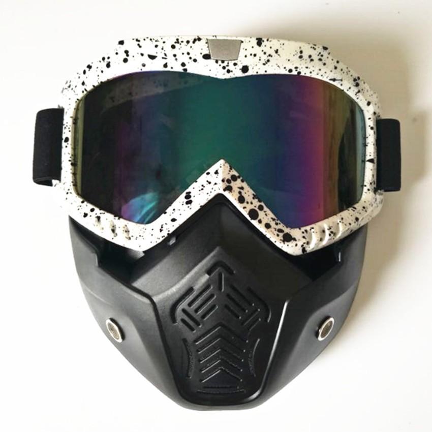 Motorcycle Helmet Face Mask Windproof Shield Goggles Detachable