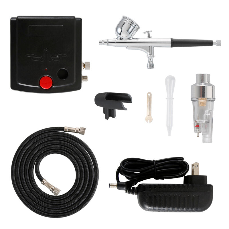 Mini Air Pump Airbrush Set with Compressor 0.3mm Sprayer Airbrush Kit for Nail Airbrush for Model/Cake/Car Painting