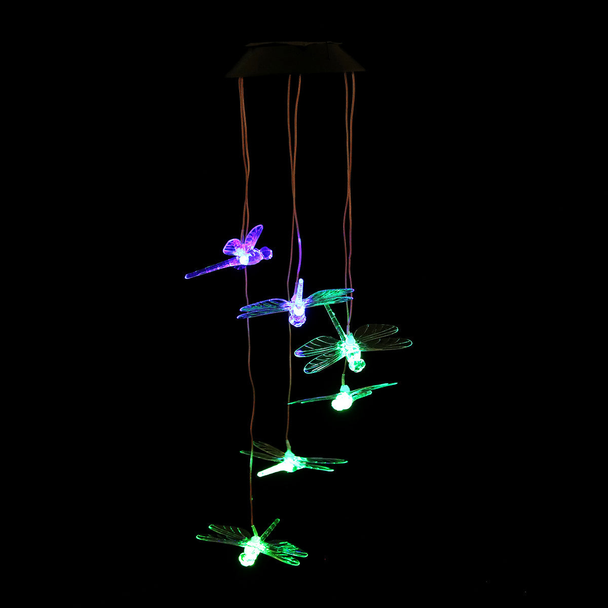 Color Changing LED Solar Powered Wind Chime Light Hanging Garden Yard Decor