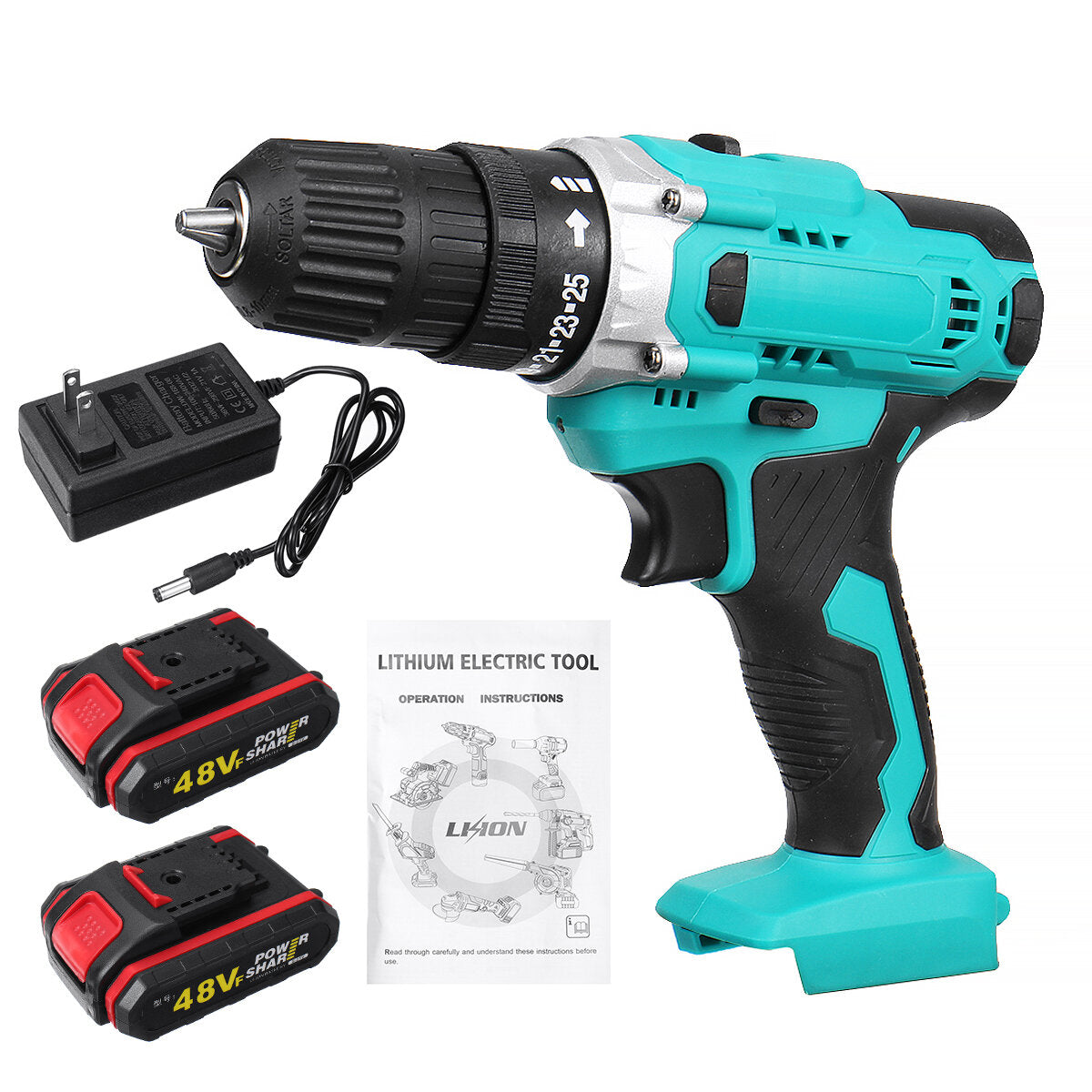48vf 3 In 1 Multifunctional Cordless Drill Electric Torque Wrench Screwdriver Drill 3/8-Inch Chuck